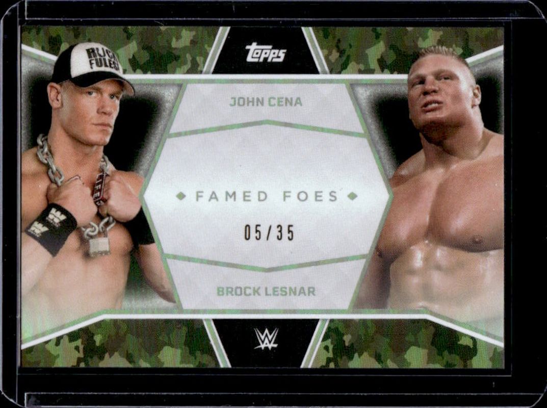 2025 Topps John Cena Commemorative Collection #FF9 Framed Foes - Green Camo Foil /35