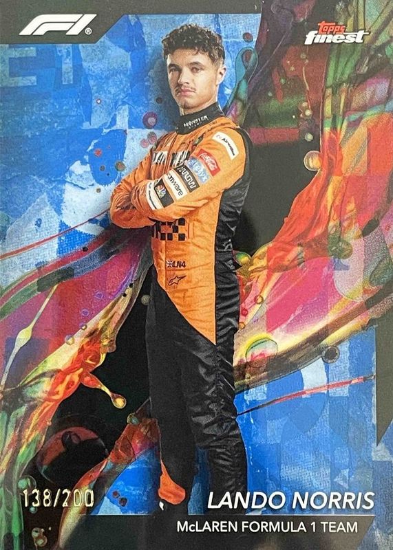 Lando Norris 2024 Topps Finest Formula 1 #7 Common - Blue Refractor /200 RAW