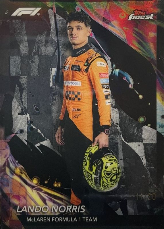 Lando Norris 2024 Topps Finest Formula 1 #107 Uncommon - Black Refractor /20 RAW
