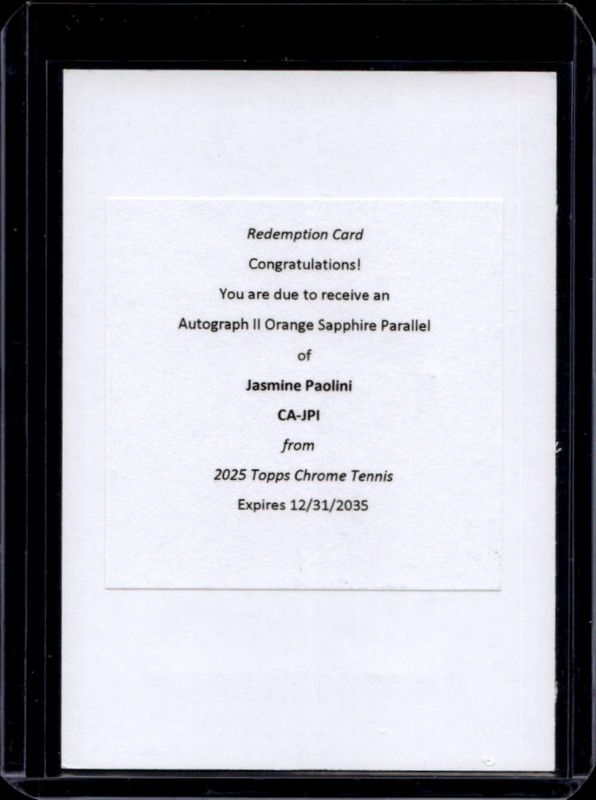 2025 Topps Chrome Sapphire Edition #CA-JPI Autographs - Orange Refractor /25