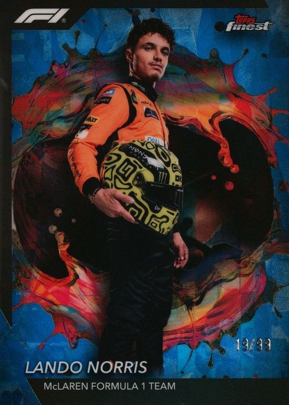 Lando Norris 2024 Topps Finest Formula 1 #207 Rare - Blue Refractor /99 RAW