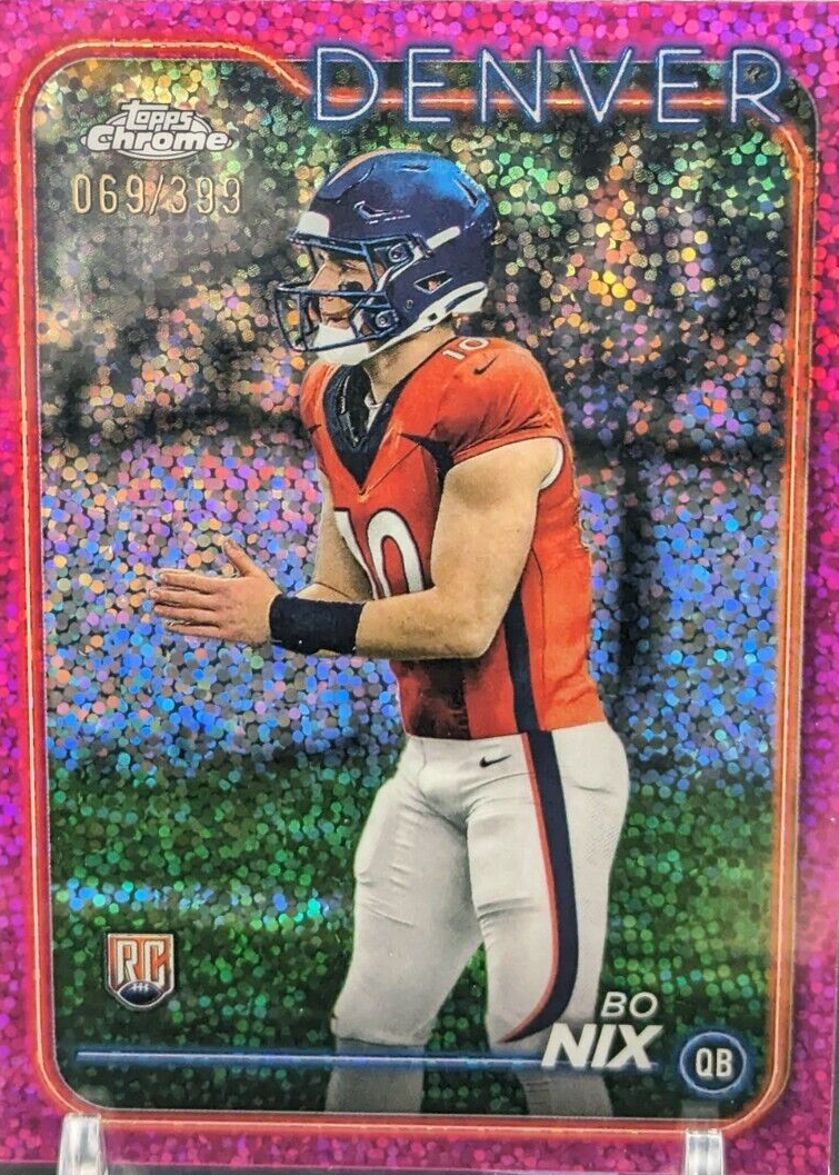 Bo Nix 2024 Topps Chrome #206 Magenta Speckle Refractor /399 Price