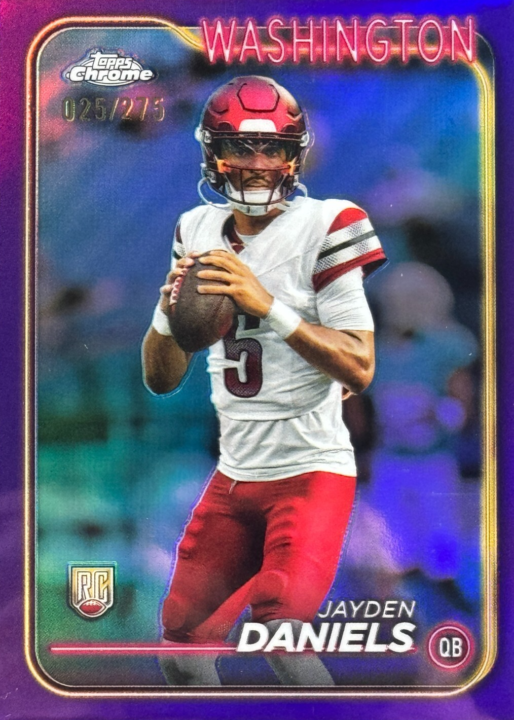 Jayden Daniels 2024 Topps Chrome #201 Purple Refractor /275 Price