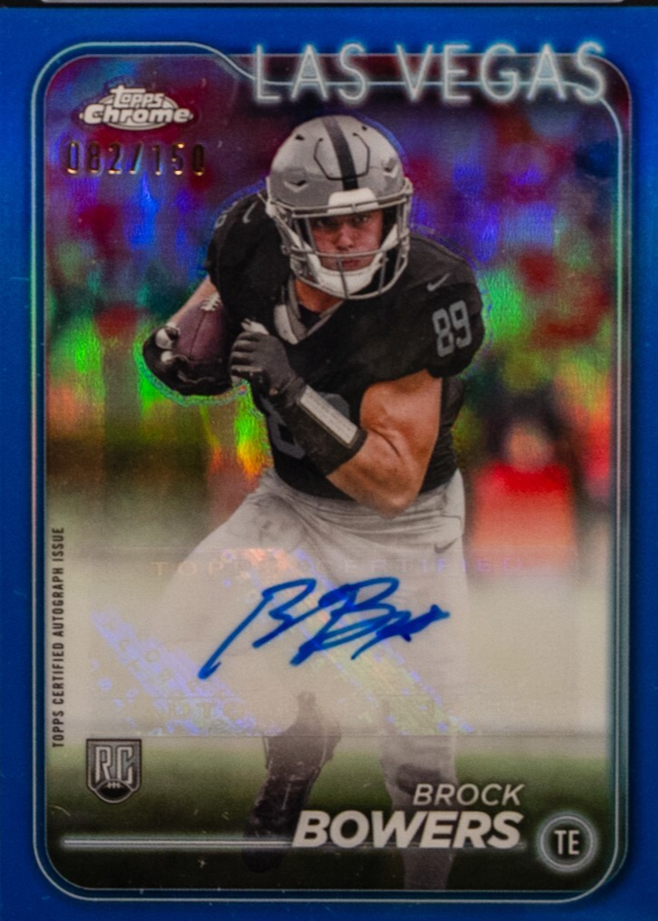 Brock Bowers 2024 Topps Chrome #RA-BBO Rookie Auto - Blue Refractor ...