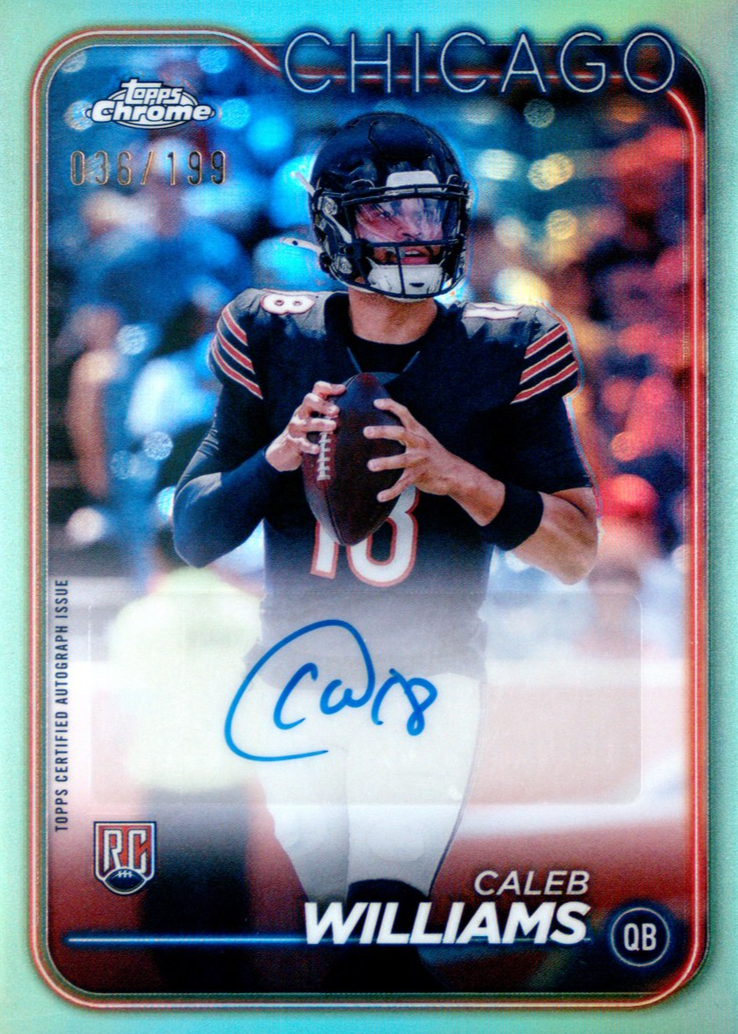 Caleb Williams 2024 Topps Chrome #RA-CWI Rookie Auto - Aqua Refractor ...