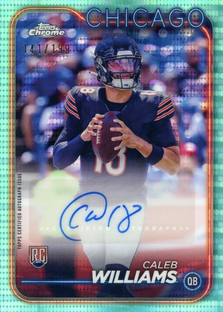 Caleb Williams 2024 Topps Chrome #RA-CWI Rookie Auto - Aqua Sonar ...