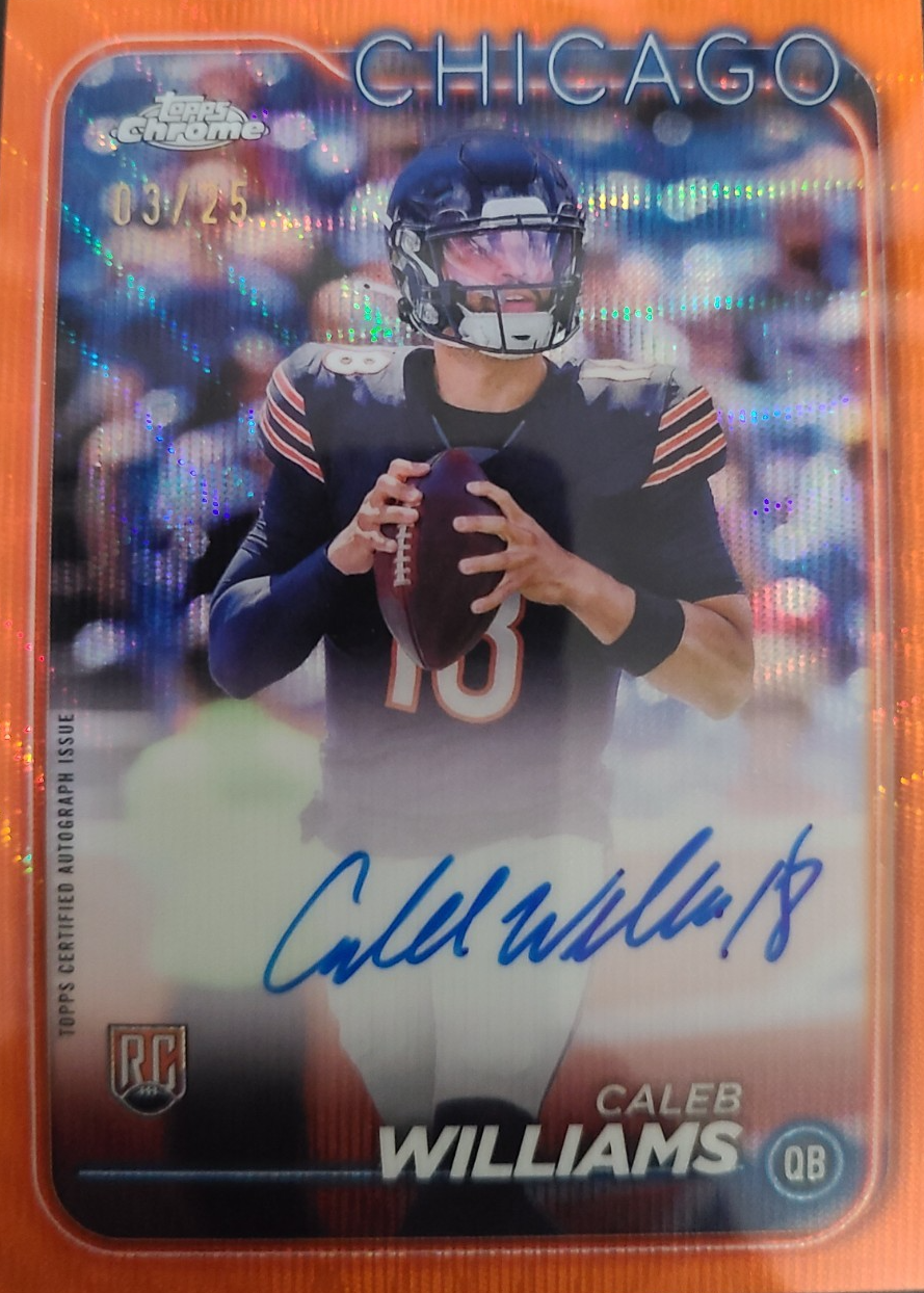 Caleb Williams 2024 Topps Chrome #RA-CWI Rookie Auto - Orange Wave ...