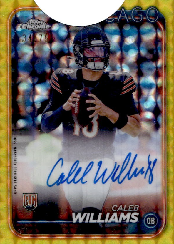 Caleb Williams 2024 Topps Chrome #RA-CWI Rookie Auto - Yellow Geometric ...
