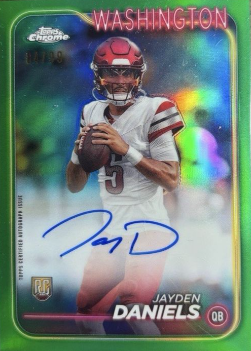 Jayden Daniels 2024 Topps Chrome #RA-JDA Rookie Auto - Green Refractor ...