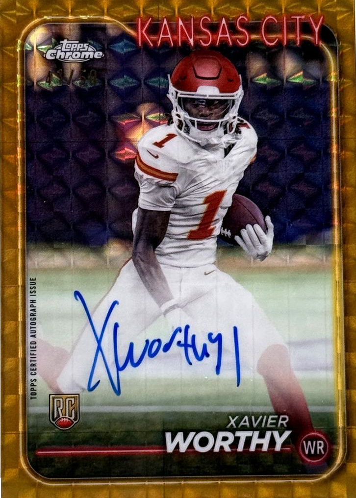 Xavier Worthy 2024 Topps Chrome #RA-XWO Rookie Auto - Gold
