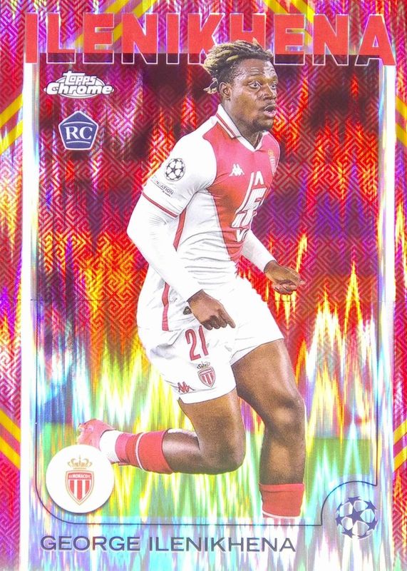 George Ilenikhena 2024 Topps Chrome UEFA Club Competitions #185 Hongbao Red Refractor Rookie RAW
