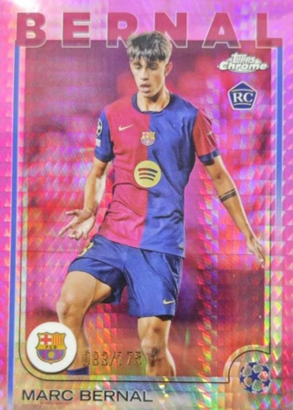2024 Topps Chrome UEFA Club Competitions #39 Neon Pink Prism Refractor /175