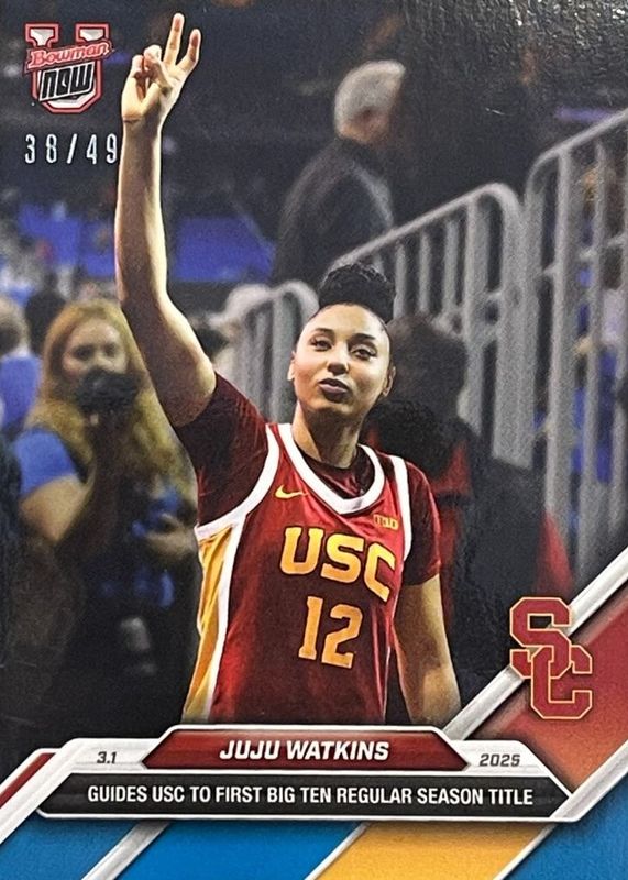 JuJu Watkins 2024 Bowman U Now #78 Blue /49 RAW
