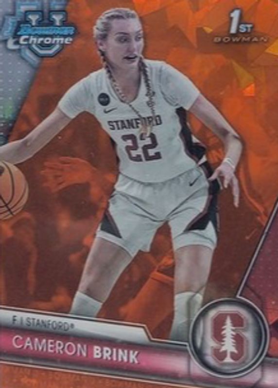 Cameron Brink 2023 Bowman Chrome University Sapphire Edition #75 Orange /25 (1st) RAW