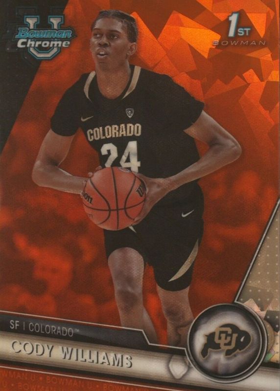 Cody Williams 2023 Bowman Chrome University Sapphire Edition #16 Orange /25 (1st) RAW