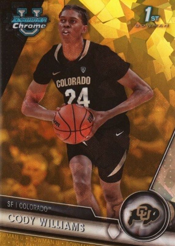 Cody Williams 2023 Bowman Chrome University Sapphire Edition #16 Yellow /75 (1st) RAW