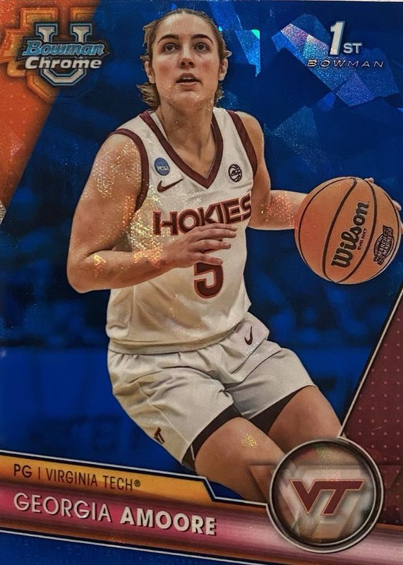 Georgia Amoore 2023 Bowman Chrome University Sapphire Edition #2 Base (1st) RAW