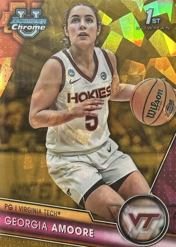 Georgia Amoore 2023 Bowman Chrome University Sapphire Edition #2 Gold /50 (1st) RAW