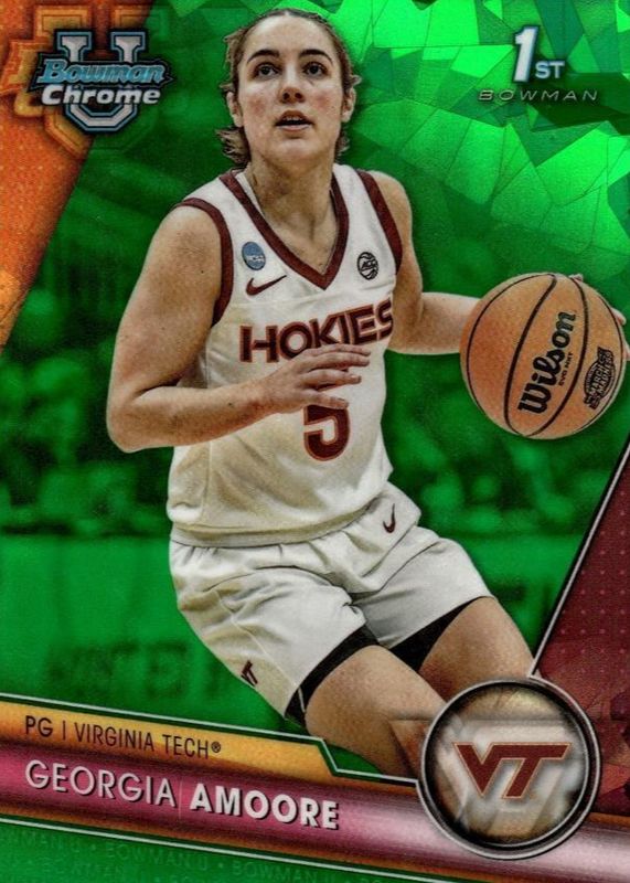 Georgia Amoore 2023 Bowman Chrome University Sapphire Edition #2 Green /99 (1st) RAW