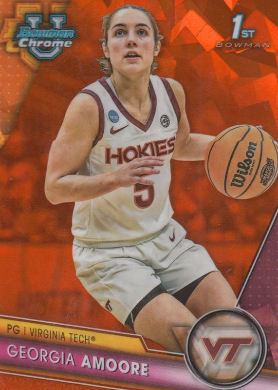 Georgia Amoore 2023 Bowman Chrome University Sapphire Edition #2 Orange /25 (1st) RAW