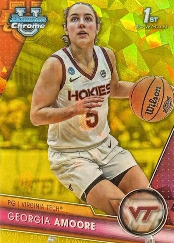 Georgia Amoore 2023 Bowman Chrome University Sapphire Edition #2 Yellow /75 (1st) RAW