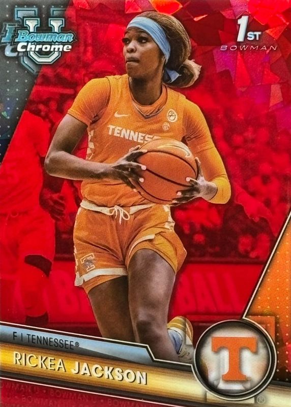 Rickea Jackson 2023 Bowman Chrome University Sapphire Edition #77 Red /5 (1st) RAW