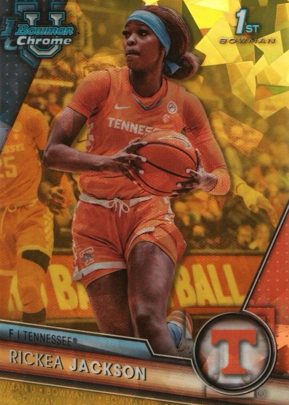 Rickea Jackson 2023 Bowman Chrome University Sapphire Edition #77 Yellow /75 (1st) RAW
