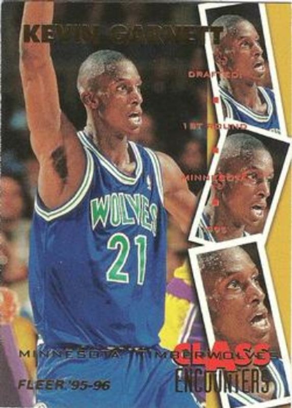Kevin Garnett 1995 Fleer #24 Class Encounters Rookie RAW