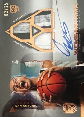 2023 Topps Three #101 Rookie 3 Patch Autographs Horizontal - Bronze /25