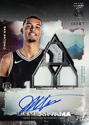 2023 Topps Three #101 Rookie 3 Patch Autographs Vertical /49
