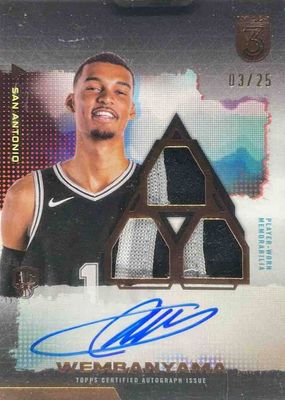 2023 Topps Three #101 Rookie 3 Patch Autographs Vertical - Bronze /25