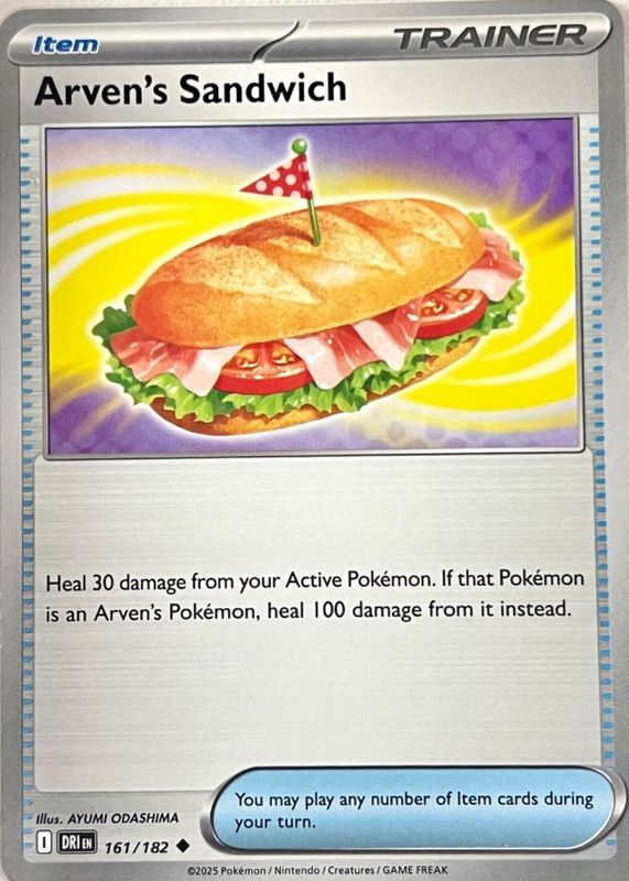 Arven's Sandwich 2025 Scarlet & Violet: Destined Rivals #161/182 Base RAW TCG (LIGHTLY PLAYED)