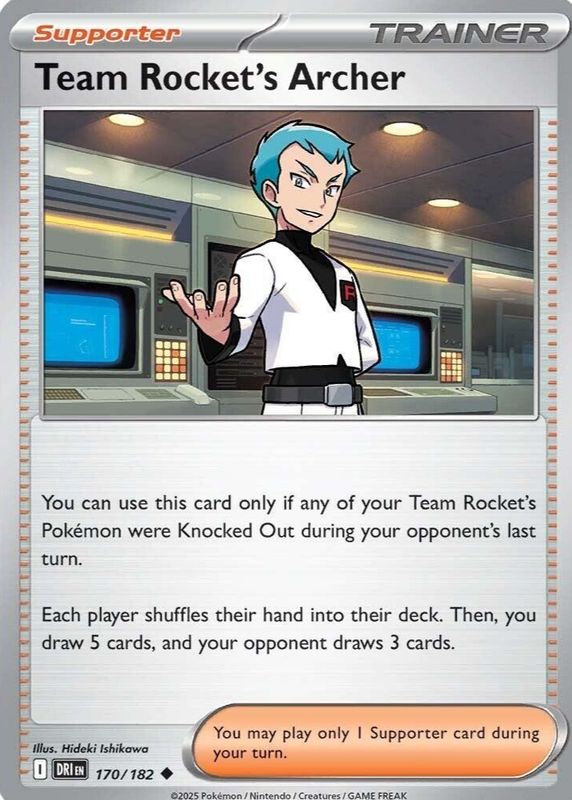 Team Rocket's Archer 2025 Scarlet & Violet: Destined Rivals #170/182 Base RAW TCG (LIGHTLY PLAYED)