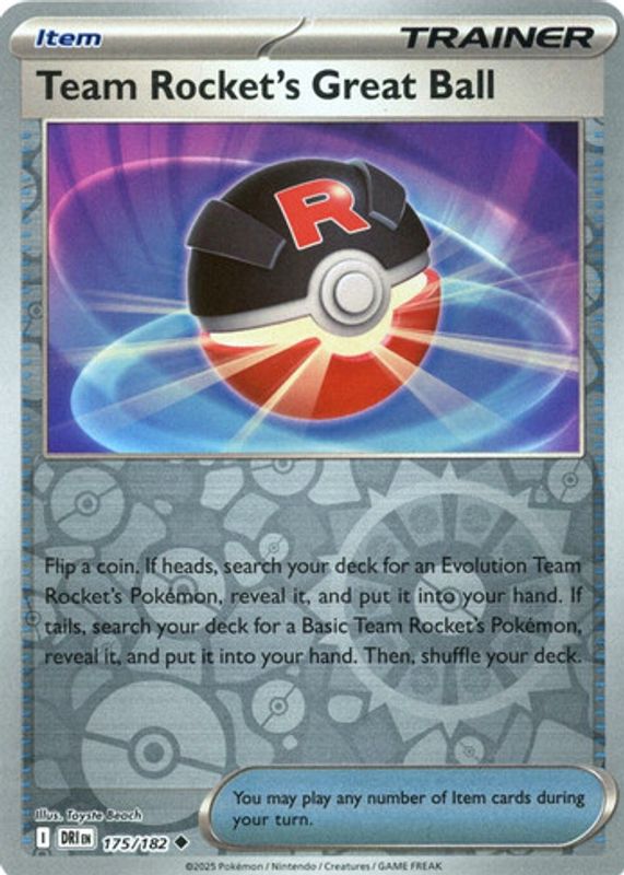 Team Rocket's Great Ball 2025 Scarlet & Violet: Destined Rivals #175/182 Reverse Holo RAW TCG (NEAR MINT)
