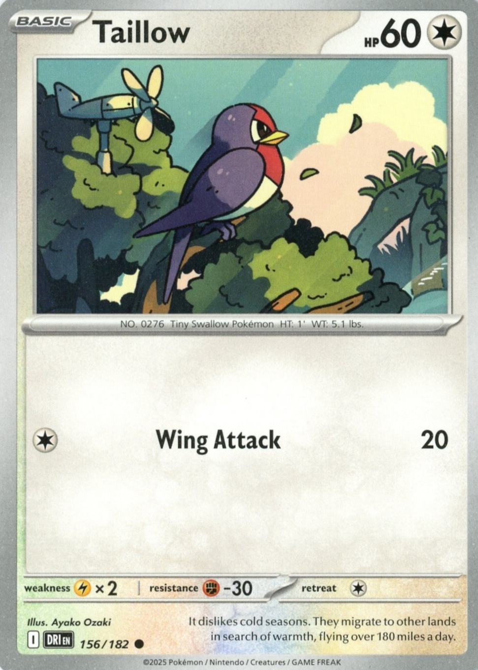 Taillow 2025 Scarlet & Violet: Destined Rivals #156/182 Base Price ...
