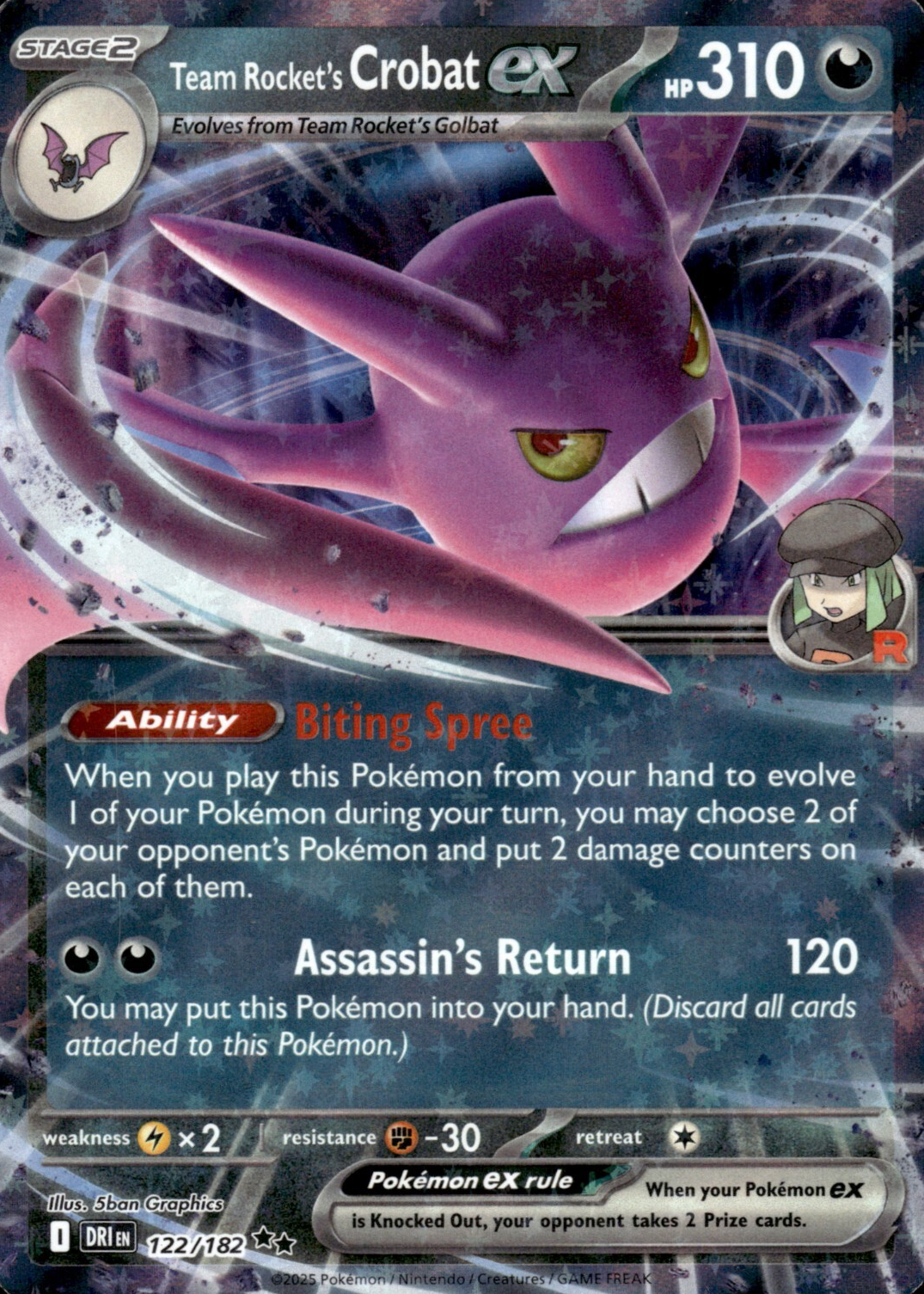Team Rocket's Crobat ex 2025 Scarlet & Violet: Destined