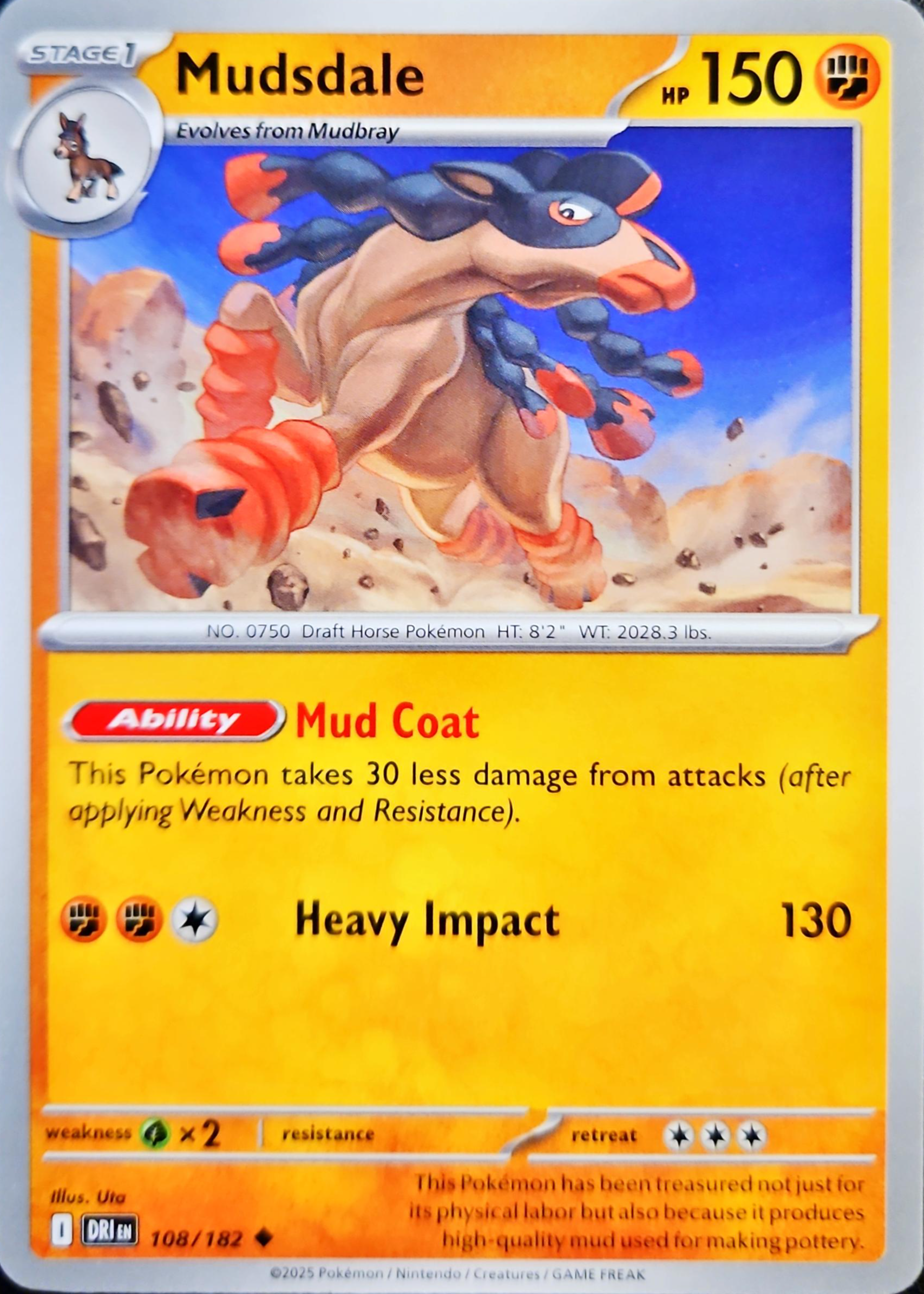 Mudsdale 2025 Scarlet & Violet: Destined Rivals #108/182 Base Price ...