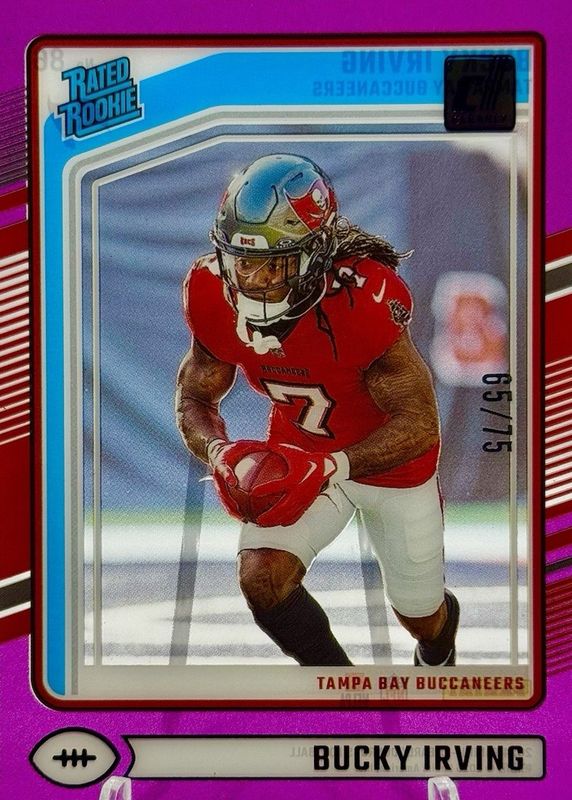 Bucky Irving 2024 Clearly Donruss #86 Pink Rookie RAW