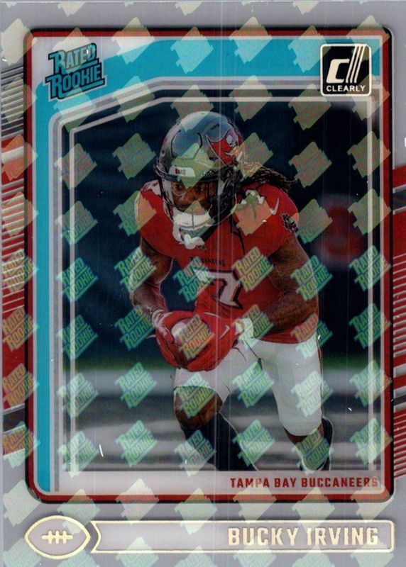 Bucky Irving 2024 Clearly Donruss #86 Rated Rookie Logos RAW