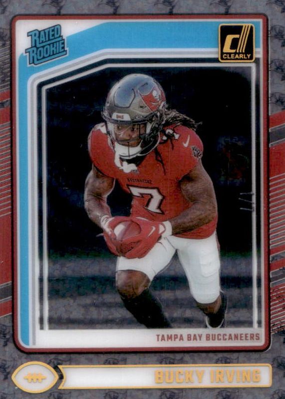 Bucky Irving 2024 Clearly Donruss #86 Team Logos /7 Rookie RAW