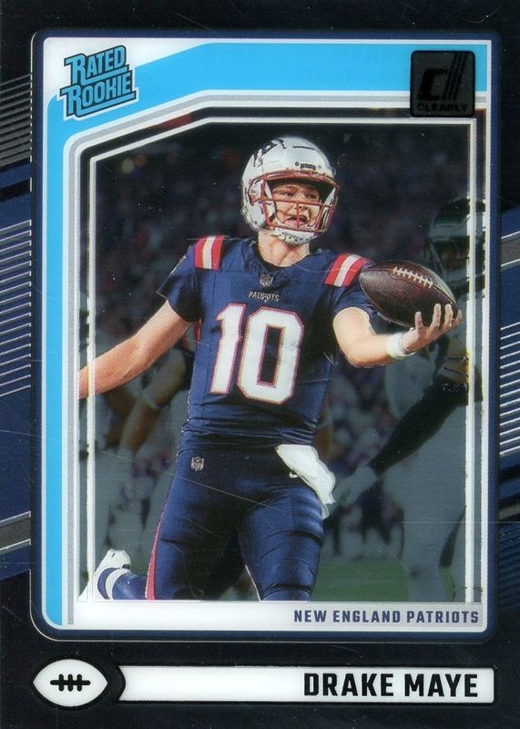 Drake Maye 2024 Clearly Donruss #53 Black /5 Rookie RAW