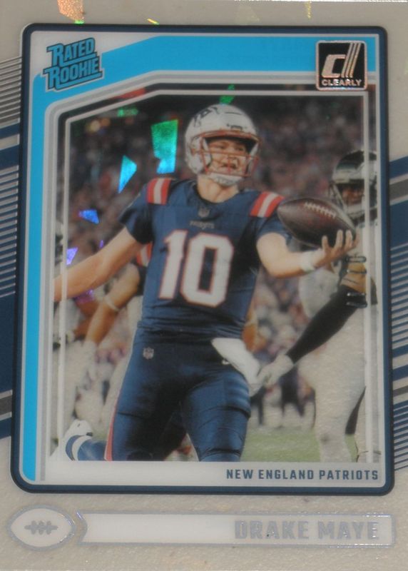 Drake Maye 2024 Clearly Donruss #53 Ice /17 Rookie RAW