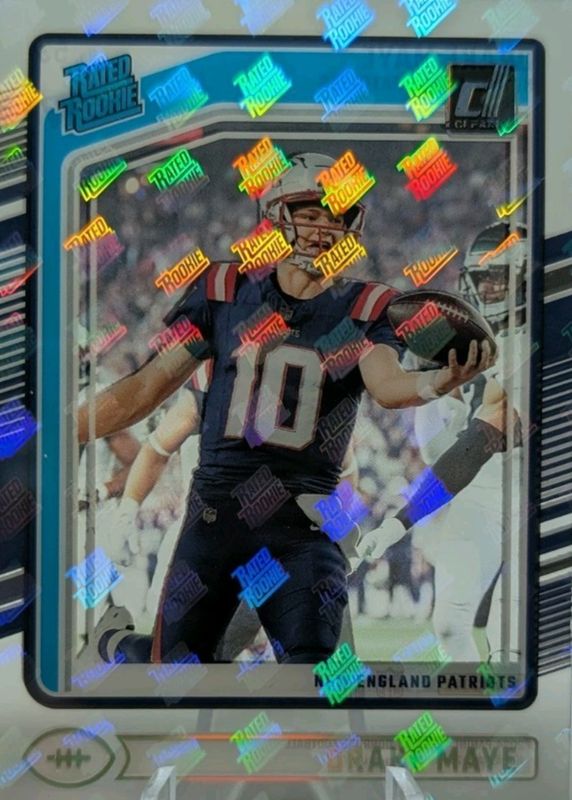 Drake Maye 2024 Clearly Donruss #53 Rated Rookie Logos RAW