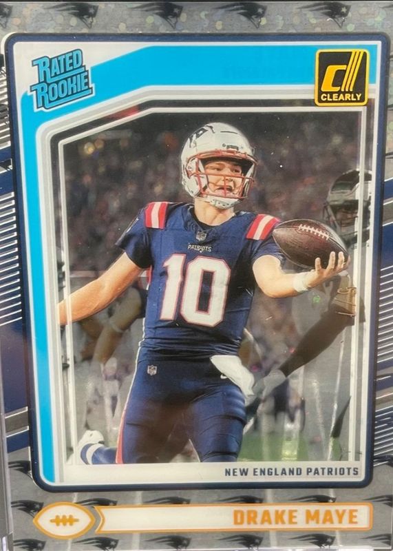 Drake Maye 2024 Clearly Donruss #53 Team Logos /7 Rookie RAW