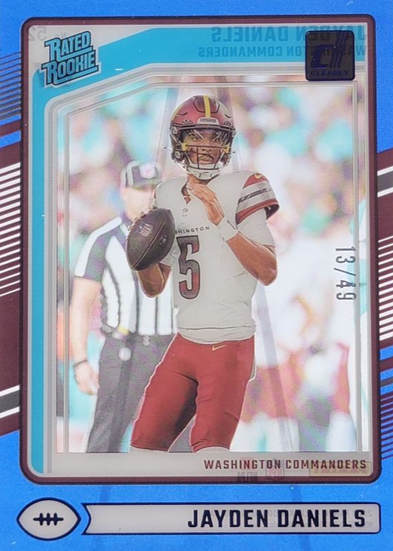 Jayden Daniels 2024 Clearly Donruss #52 Blue /49 Price Guide