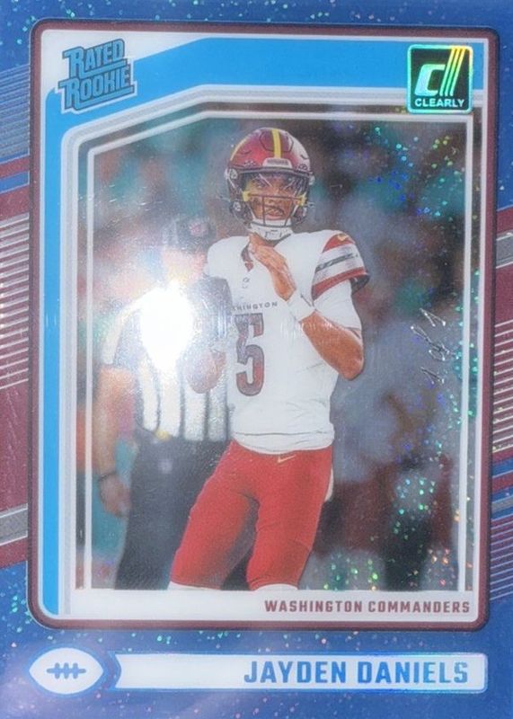 Jayden Daniels 2024 Clearly Donruss #52 Platinum /1 Rookie RAW