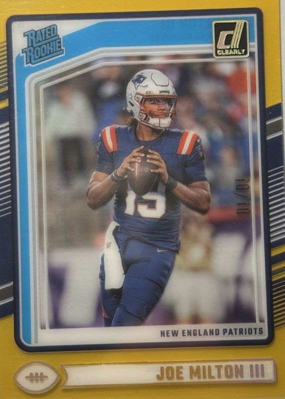 Joe Milton III 2024 Clearly Donruss #97 Gold /10 Rookie RAW