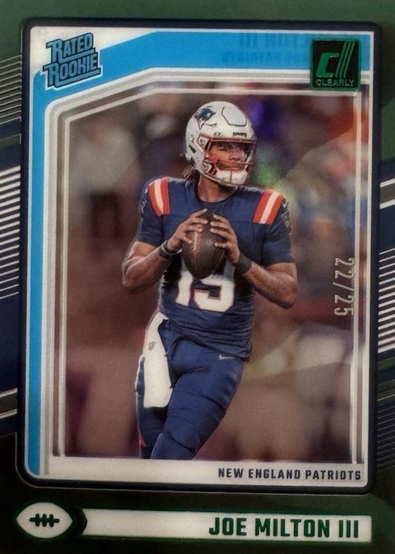 Joe Milton III 2024 Clearly Donruss #97 Green /25 Rookie RAW