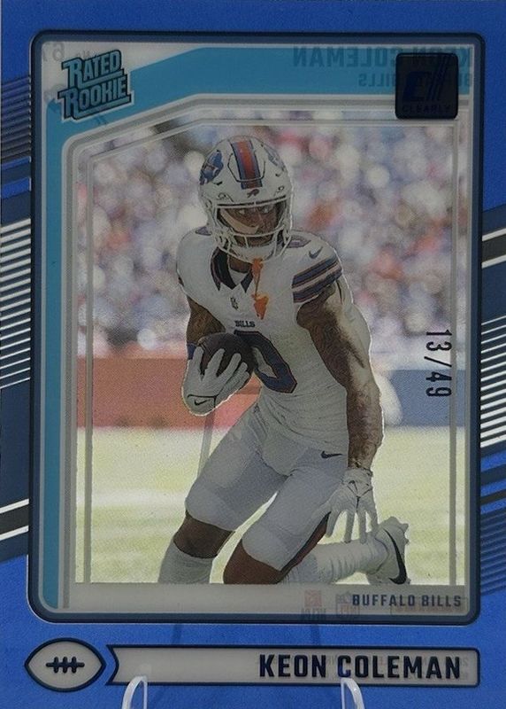 Keon Coleman 2024 Clearly Donruss #67 Blue /49 Rookie RAW