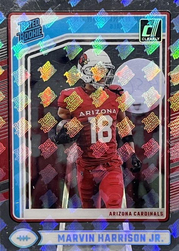 Marvin Harrison Jr. 2024 Clearly Donruss #54 Rated Rookie Logos RAW